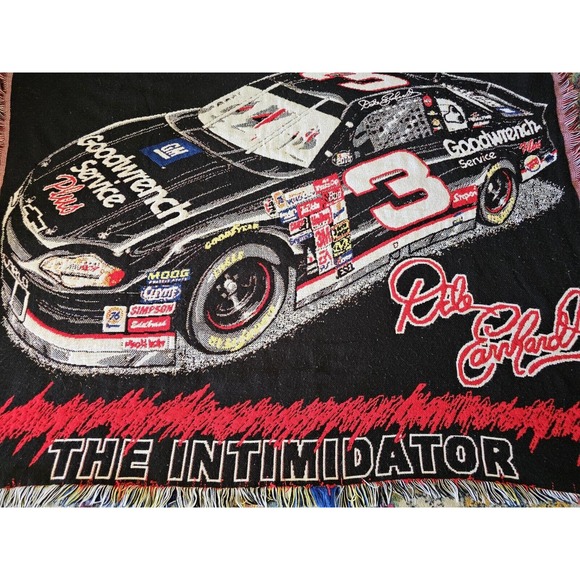 Dale Earnhardt Intimidator Racing Blanket 100% Acrylic Northwest Company USA - Picture 2 of 8